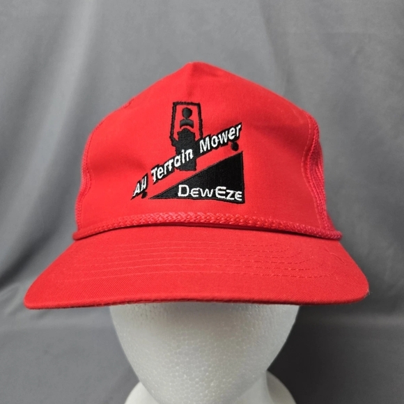 Other - Vintage Red DewEze All Terrain Mower Truckers Cap Mesh Snapback Hat